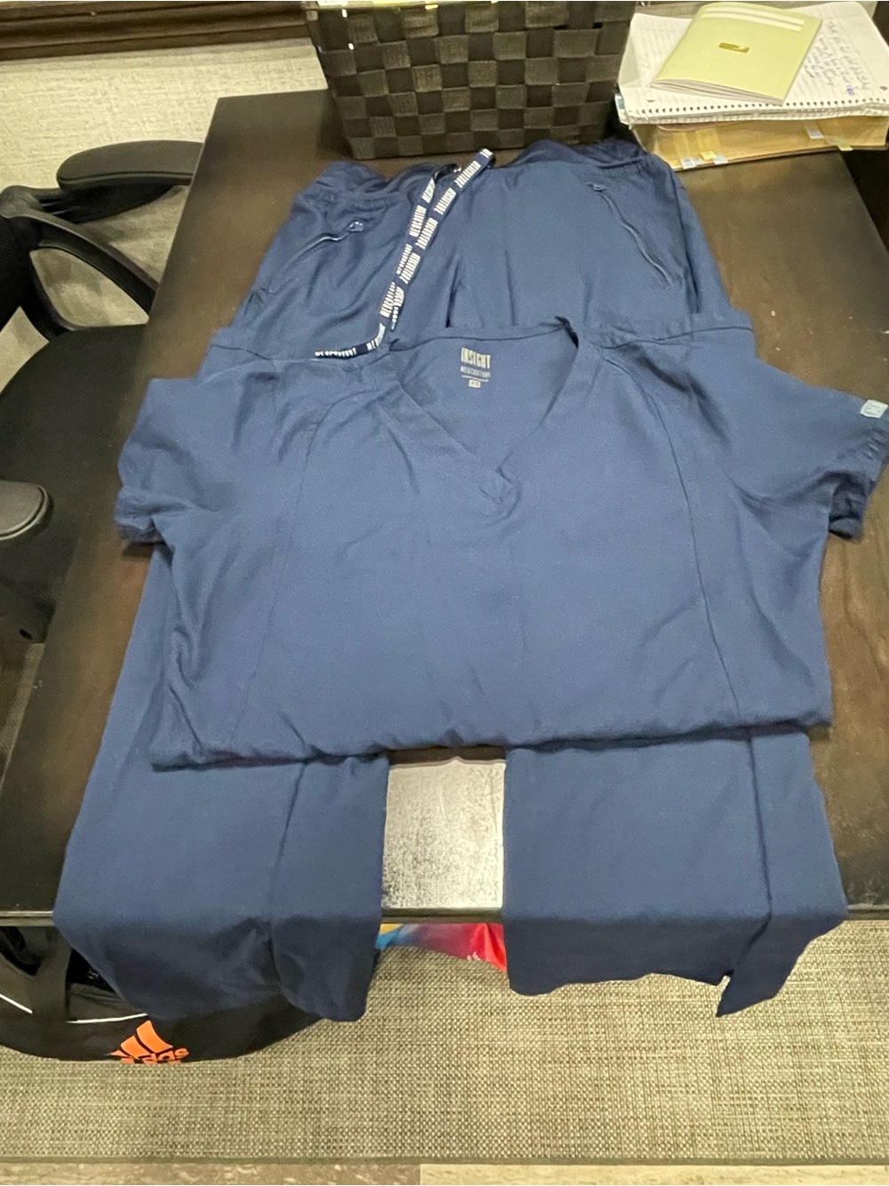 Med Couture Women's Short Sleeve Scrub Top in Navy Blue